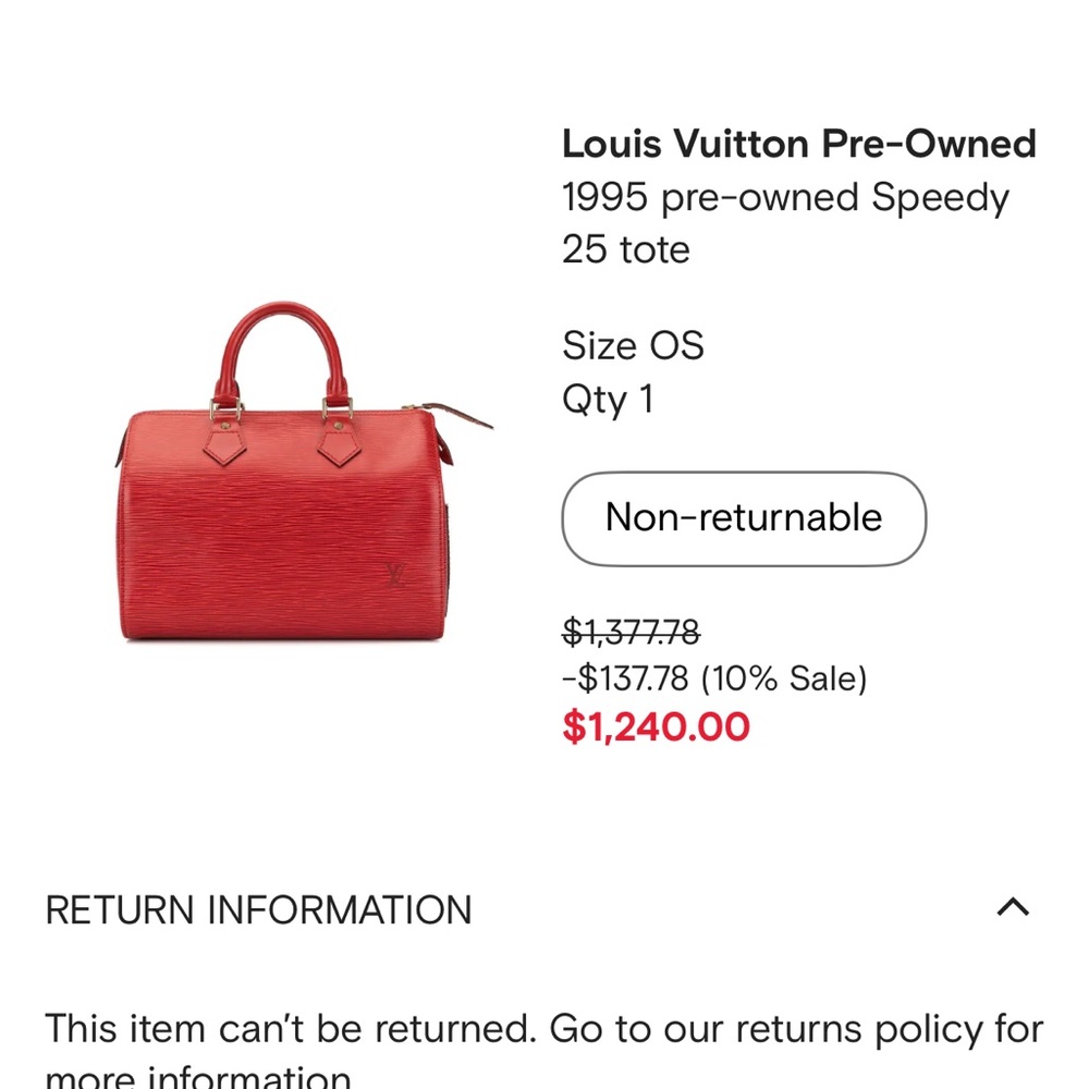 Louis Vuitton Pre-Owned
1995 pre-owned Speedy
25 tote - Picture 5 of 5